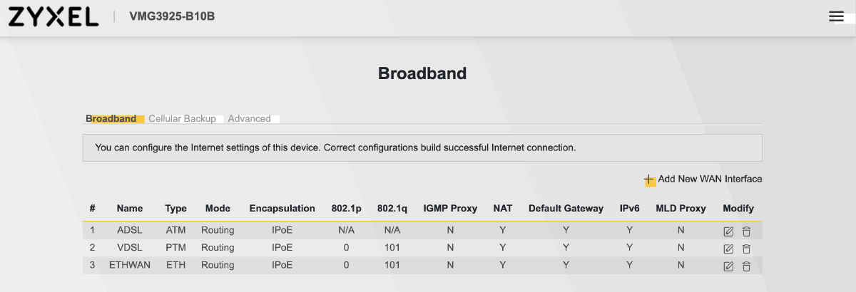 Hiper router settings